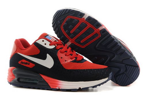 Nike Air Max 90 Hyp Prm Mens Shoes High Inside Red Black White Hot Factory Outlet
